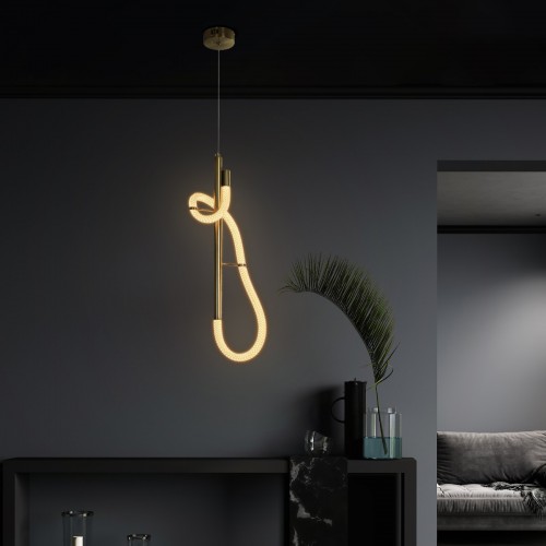 kelvo® GLOW KLV-101-0159 Κρεμαστό Φωτιστικό Οροφής LED 24W 2400lm 360° AC 220-240V IP20 Ρυθμιζόμενο Λευκό CCT με On/Off 2700K/4500K/6000K - Lumileds SMD Chip - Χρυσό Πλατίνα - Μ24 x Π10 x Υ62cm - 3 Χρόνια Εγγύηση Διακόσμηση - Φως - Χαλιά