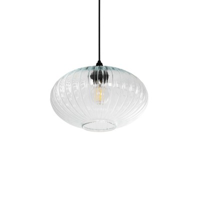 GLOBOSTAR® PERA 206-0009 Μοντέρνο Κρεμαστό Φωτιστικό Οροφής με Ντουί 1 x E27 AC 220-240V IP20 - Διάφανο - Μ30 x Π30 x Υ22cm