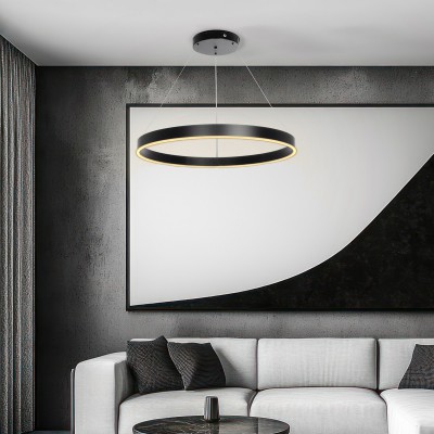 kelvo® VENOM KLV-101-0190 Κρεμαστό Φωτιστικό Οροφής LED 67W 6700lm 120° AC 220-240V IP20 Ρυθμιζόμενο Λευκό CCT με Χειριστήριο από 2700K έως 6000K Dimmable - Lumileds SMD Chip - Μαύρο Ματ - Μ80 x Π80 x Υ6.5cm - 3 Χρόνια Εγγύηση