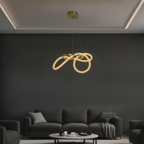 kelvo® GLOW KLV-101-0161 Κρεμαστό Φωτιστικό Οροφής LED 30W 3000lm 360° AC 220-240V IP20 Ρυθμιζόμενο Λευκό CCT με Χειριστήριο από 2700K έως 6000K Dimmable - Lumileds SMD Chip - Χρυσό Πλατίνα - Μ40 x Π40 x Υ30cm - 3 Χρόνια Εγγύηση Διακόσμηση - Φως - Χαλιά