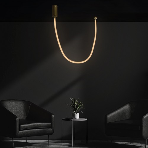 kelvo® GLOW KLV-101-0155 Κρεμαστό Φωτιστικό Οροφής LED 27W 2700lm 360° AC 220-240V IP20 Ρυθμιζόμενο Λευκό CCT με Χειριστήριο από 2700K έως 6000K Dimmable - Lumileds SMD Chip - Χρυσό Πλατίνα - Μ90 x Π9 x Υ95cm - 3 Χρόνια Εγγύηση Διακόσμηση - Φως - Χαλιά