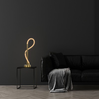 kelvo® GLOW KLV-101-0172 Επιτραπέζιο Φωτιστικό Πορτατίφ LED 18W 1800lm 360° AC 220-240V IP20 Ρυθμιζόμενο Λευκό CCT με Αφή 2700K/4500K/6000K Dimmable - Lumileds SMD Chip - Χρυσό Πλατίνα - Μ30 x Π30 x Υ60cm - 3 Χρόνια Εγγύηση