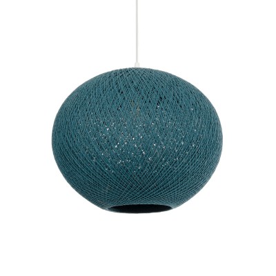 GLOBOSTAR® SOLEI 205-0010 Boho Κρεμαστό Φωτιστικό Οροφής με Ντουί 1 x E27 AC 220-240V IP20 - Τιρκουάζ - M40 x Π40 x Υ36cm