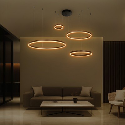 kelvo® VENOM KLV-101-0202 Κρεμαστό Φωτιστικό Οροφής LED 150W 15000lm 120° AC 220-240V IP20 Ρυθμιζόμενο Λευκό CCT με Χειριστήριο από 2700K έως 6000K Dimmable - Lumileds SMD Chip - Μαύρο Ματ - Μ150 x Π90 x Υ60cm - 3 Χρόνια Εγγύηση
