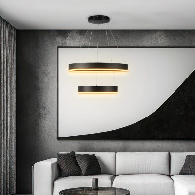 kelvo® VENOM KLV-101-0196 Κρεμαστό Φωτιστικό Οροφής LED 75W 7500lm 120° AC 220-240V IP20 Ρυθμιζόμενο Λευκό CCT με Χειριστήριο από 2700K έως 6000K Dimmable - Lumileds SMD Chip - Μαύρο Ματ - Μ60 x Π60 x Υ40cm - 3 Χρόνια Εγγύηση