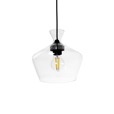 GLOBOSTAR® BALU 206-0039 Μοντέρνο Κρεμαστό Φωτιστικό Οροφής με Ντουί 1 x E27 AC 220-240V IP20 - Διάφανο - Μ22 x Π22 x Υ22cm