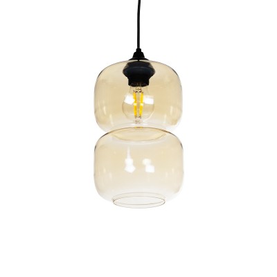 GLOBOSTAR® PIAGE 206-0037 Μοντέρνο Κρεμαστό Φωτιστικό Οροφής με Ντουί 1 x E27 AC 220-240V IP20 - Mελί - Μ17 x Π17 x Υ25cm
