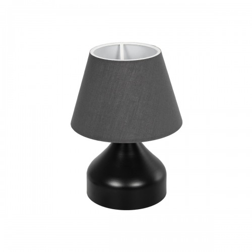 GloboStar® MICKEY 204-0059 Μοντέρνο Eπιτραπέζιο Φωτιστικό Μονόφωτο 1 x E27 IP20 Μαύρο Μέταλλο με Μαύρο Ύφασμα - Μ22 x Π22 x Υ30cm Διακόσμηση - Φως - Χαλιά