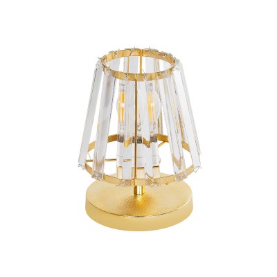 GLOBOSTAR® GLASSY 204-0064 Μοντέρνο Επιτραπέζιο Φωτιστικό Πορτατίφ με Ντουί 1 x E27 AC 220-240V IP20 - Χρυσό & Διάφανο - Μ18 x Π180 x Υ22cm GLOBOSTAR® GLASSY 204-0064 Μοντέρνο Επιτραπέζιο Φωτιστικό Πορτατίφ με Ντουί 1 x E27 AC 220-240V IP20 - Χρυσό & Διάφανο - Μ18 x Π180 x Υ22cm