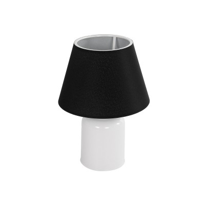GLOBOSTAR® CIA 204-0081 Μοντέρνο Επιτραπέζιο Φωτιστικό Πορτατίφ με Ντουί 1 x E27 AC 220-240V IP20 - Λευκό & Μαύρο - Μ23 x Π23 x Υ31,5cm