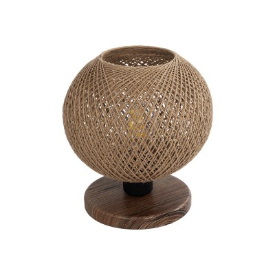 GLOBOSTAR® BOWL 204-0087 Μοντέρνο Επιτραπέζιο Φωτιστικό Πορτατίφ με Ντουί 1 x E27 AC 220-240V IP20 - Καφέ & Μπεζ - Μ22 x Π22 x Υ23cm
