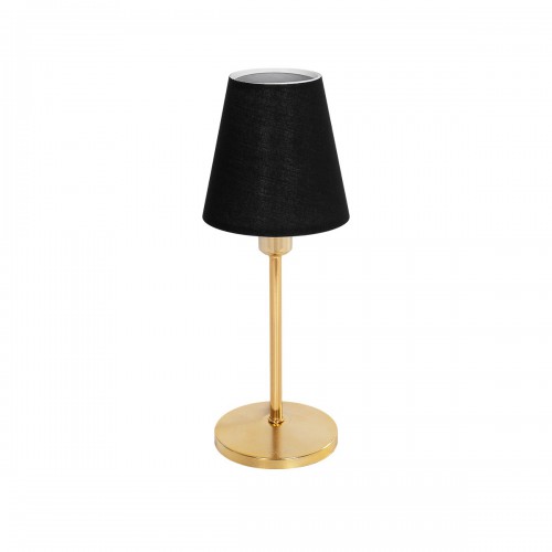 GloboStar® GLOSSY 204-0056 Μοντέρνο Eπιτραπέζιο Φωτιστικό Μονόφωτο 1 x E27 IP20 Χρυσό Μέταλλο με Μαύρο Ύφασμα - Μ13 x Π13 x Υ37cm Διακόσμηση - Φως - Χαλιά