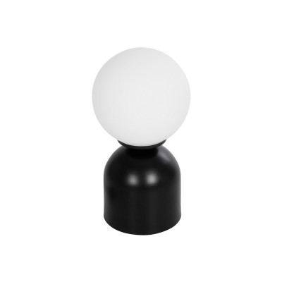 GLOBOSTAR® MAGIC 204-0132 Μοντέρνο Επιτραπέζιο Φωτιστικό Πορτατίφ με Ντουί 1 x E14 AC 220-240V IP20 - Μαύρο & Λευκό - Μ15 x Π15 x Υ28cm