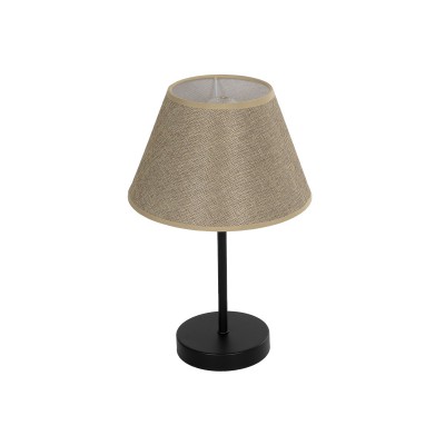 GLOBOSTAR® LARA 204-0073 Μοντέρνο Επιτραπέζιο Φωτιστικό Πορτατίφ με Ντουί 1 x E27 AC 220-240V IP20 - Μαύρο & Μπεζ - Μ22 x Π22 x Υ34cm