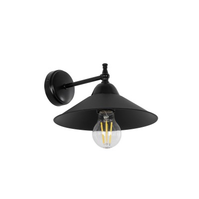 GLOBOSTAR® CATERPILLAR 204-0115 Μοντέρνο Φωτιστικό Τοίχου - Απλίκα με Ντουί 1 x E27 AC 220-240V IP20 - Μαύρο - Μ22 x Π25 x Υ14cm