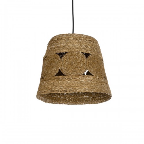 GloboStar® PANIER 204-0170 Boho Κρεμαστό Φωτιστικό Καμπάνα Μονόφωτο 1 x E27 IP20 Μπεζ Σχοινί - Μ32 x Π32 x Υ30cm Διακόσμηση - Φως - Χαλιά