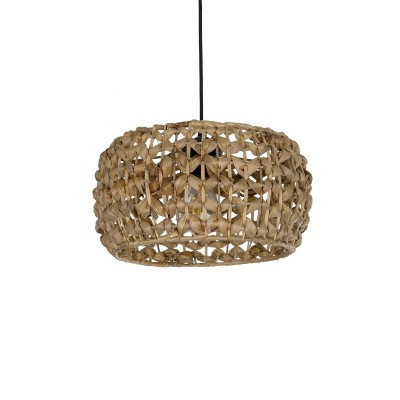 GLOBOSTAR® SAND 204-0159 Boho Κρεμαστό Φωτιστικό Οροφής με Ντουί 1 x E27 AC 220-240V IP20 - Καφέ - Μ30 x Π30 x Υ18cm