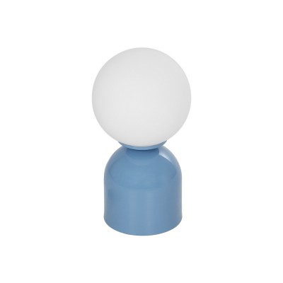GLOBOSTAR® MAGIC 204-0133 Μοντέρνο Επιτραπέζιο Φωτιστικό Πορτατίφ με Ντουί 1 x E14 AC 220-240V IP20 - Μπλε & Λευκό - Μ15 x Π15 x Υ28cm