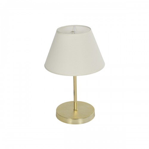 GloboStar® GLOSSY 204-0071 Μοντέρνο Eπιτραπέζιο Φωτιστικό Μονόφωτο 1 x E27 IP20 Χρυσό Μέταλλο με Λευκό Ύφασμα - Μ22 x Π22 x Υ37cm Διακόσμηση - Φως - Χαλιά