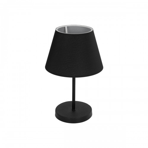 GloboStar® LARA 204-0074 Μοντέρνο Eπιτραπέζιο Φωτιστικό Μονόφωτο 1 x E27 IP20 Μαύρο Μέταλλο με Μαύρο Ύφασμα - Μ22 x Π22 x Υ36cm Διακόσμηση - Φως - Χαλιά
