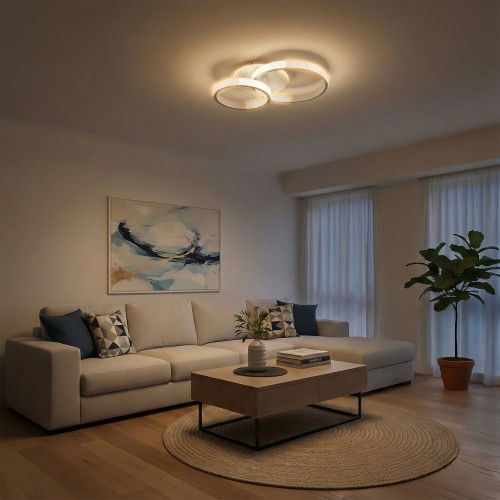 kelvo® DIAMOND KLV-101-0224 Φωτιστικό Οροφής LED 67W 6700lm 360° AC 220-240V IP20 Ρυθμιζόμενο Λευκό CCT με Χειριστήριο από 2700K έως 6000K Dimmable - Lumileds SMD Chip - Λευκό Ματ - Μ60 x Π40 x Υ14cm - 3 Χρόνια Εγγύηση Διακόσμηση - Φως - Χαλιά