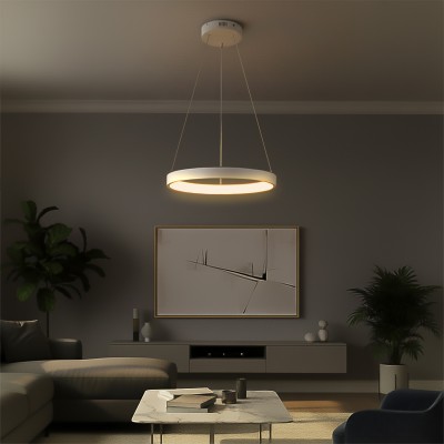 kelvo® NEMESIS KLV-101-0209 Κρεμαστό Φωτιστικό Οροφής LED 45W 4500lm 180° AC 220-240V IP20 Ρυθμιζόμενο Λευκό CCT με Χειριστήριο από 2700K έως 6000K Dimmable - Lumileds SMD Chip - Λευκό Ματ - Μ60 x Π60 x Υ4cm - 3 Χρόνια Εγγύηση