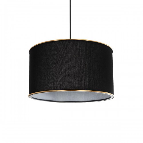 GloboStar® LOFTY 204-0092 Μοντέρνο Κρεμαστό Φωτιστικό Kαπέλο Μονόφωτο 1 x E27 IP20 Μαύρο Ύφασμα - Μ38 x Π38 x Υ70cm Διακόσμηση - Φως - Χαλιά