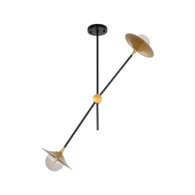 GLOBOSTAR® NOAH 999-0184 Μοντέρνο Κρεμαστό Φωτιστικό Οροφής με Ντουί 1 x E27 AC 220-240V IP20 - Γκρι & Μπεζ - Μ16 x Π16 x Υ30cm