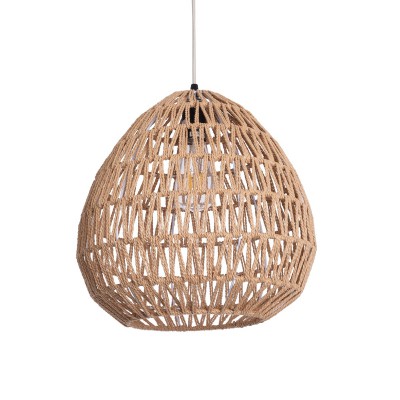 GLOBOSTAR® JENSON 00911 Boho Κρεμαστό Φωτιστικό Οροφής με Ντουί 1 x E27 AC 220-240V IP20 - Μπεζ - Μ35 x Π35 x Υ35cm