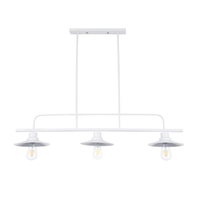 GLOBOSTAR® REGAL 01010 Vintage Φωτιστικό Οροφής με Ντουί 3 x E27 AC 220-240V IP20 - Λευκό - Μ110 x Π26 x Υ75cm