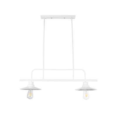 GLOBOSTAR® REGAL 01008 Vintage Φωτιστικό Οροφής με Ντουί 2 x E27 AC 220-240V IP20 - Λευκό - Μ80 x Π26 x Υ82cm
