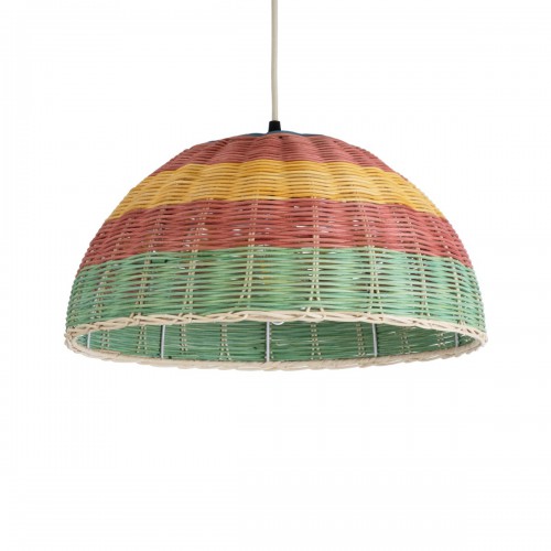 GloboStar® CABALLEROS 02060 Boho Κρεμαστό Φωτιστικό Οροφής Μονόφωτο 1 x E27 AC220-240V IP20 - Φ40 x Υ20cm - Πράσινο με Κίτρινο και Κόκκινο Ξύλινο Μπαμπού Πλέγμα Καμπάνα - 5 Χρόνια Εγγύηση Διακόσμηση - Φως - Χαλιά GloboStar® CABALLEROS 02060 Boho Κρεμαστό Φωτιστικό Οροφής Μονόφωτο 1 x E27 AC220-240V IP20 - Φ40 x Υ20cm - Πράσινο με Κίτρινο και Κόκκινο Ξύλινο Μπαμπού Πλέγμα Καμπάνα - 5 Χρόνια Εγγύηση Διακόσμηση - Φως - Χαλιά