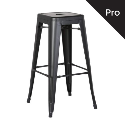 RELIX Σκαμπό Bar-Pro, Στοιβαζόμενο, Μέταλλο Βαφή Μαύρο Matte 43x43 H.76cm/Ε5190,1Μ