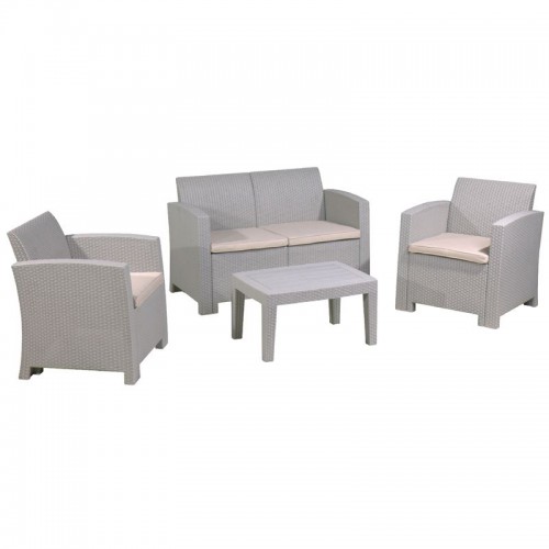 SAVANNA Set Σαλόνι Κήπου Βεράντας K/D, PP-UV Sand Grey Μαξιλάρια Μπεζ Table+Sofa 2Seater+2 Armchairs/Ε352,1 SAVANNA Set Σαλόνι Κήπου Βεράντας K/D, PP-UV Sand Grey Μαξιλάρια Μπεζ Table+Sofa 2Seater+2 Armchairs/Ε352,1