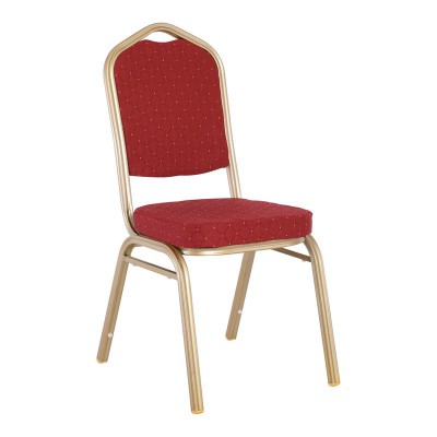 HILTON Καρέκλα Μέταλλο Βαφή Light Gold, Ύφασμα Κόκκινο 44x55x93cm/ΕΜ513,5