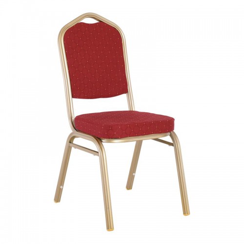 HILTON Καρέκλα Μέταλλο Βαφή Light Gold, Ύφασμα Κόκκινο 44x55x93cm/ΕΜ513,5 Καρέκλες