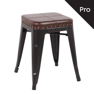 RELIX Σκαμπό-Pro, Στοιβαζόμενο, Μέταλλο Βαφή Antique Black, Pu Σκούρο Καφέ 39x39x45cm/Ε5195Ρ,10 RELIX Σκαμπό-Pro, Στοιβαζόμενο, Μέταλλο Βαφή Antique Black, Pu Σκούρο Καφέ 39x39x45cm/Ε5195Ρ,10