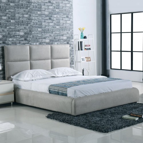 MAXIM Κρεβάτι Διπλό, για Στρώμα 160x200cm, Ύφασμα Απόχρωση Ανοιχτό Γκρι 183x220x121cm/Ε8080 MAXIM Κρεβάτι Διπλό, για Στρώμα 160x200cm, Ύφασμα Απόχρωση Ανοιχτό Γκρι 183x220x121cm/Ε8080