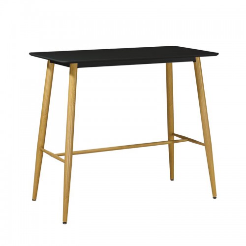 LAVIDA Τραπέζι BAR Μέταλλο Βαφή Φυσικό, Μαύρο MDF 120x60x106cm/ΕΜ154,2 Τραπεζαρία