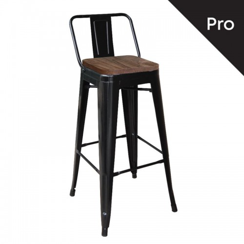 RELIX Wood Σκαμπό Bar-Pro με Πλάτη, Μέταλλο Βαφή Μαύρο Μatte, Απόχρωση Ξύλου Dark Oak 44x44x75/100cm/Ε5208,1Μ RELIX Wood Σκαμπό Bar-Pro με Πλάτη, Μέταλλο Βαφή Μαύρο Μatte, Απόχρωση Ξύλου Dark Oak 44x44x75/100cm/Ε5208,1Μ
