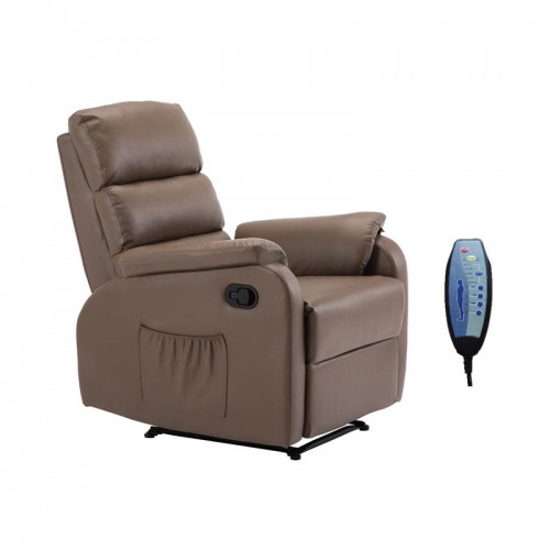COMFORT Massage Πολυθρόνα Relax, Σαλονιού - Καθιστικού, PU Cappuccino 74x90x98cm/Ε9733,4 Σαλόνι