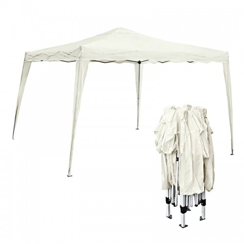 GAZEBO Πτυσσόμενο Μέταλλο Βαφή Άσπρο, Ύφασμα Άσπρο 3x3m (H. 2.55m)/Ε939 Κιόσκια - Σκίαστρα