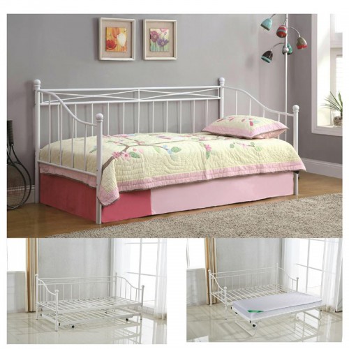 MARIN Daybed Κρεβάτι (90x190) + Βοηθητικό Κρεβάτι (85x185) Μέταλλο Βαφή Άσπρο 198x97x93 + 185x85x36cm/Ε8043,2 Υπνοδωμάτιο MARIN Daybed Κρεβάτι (90x190) + Βοηθητικό Κρεβάτι (85x185) Μέταλλο Βαφή Άσπρο 198x97x93 + 185x85x36cm/Ε8043,2 Υπνοδωμάτιο