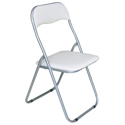 LINDA Καρέκλα Πτυσσόμενη Βαφή Γκρι, Pvc Άσπρο 43x46x80cm/Ε557,4