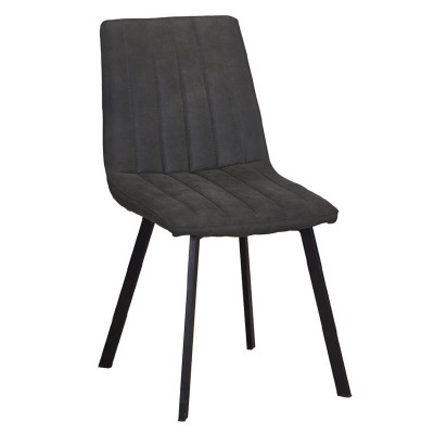 ΣΕΤ BETTY Καρέκλα Μέταλλο Βαφή Μαύρο, Ύφασμα Suede Ανθρακί 45x60x87cm/ΕΜ791,1