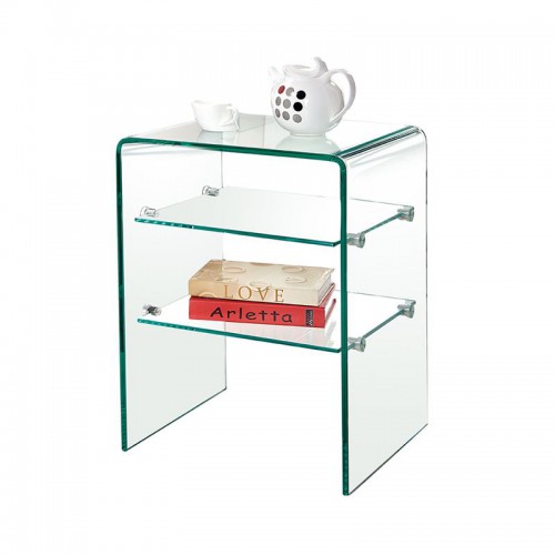 GLASSER Κομοδίνο Clear 2 Ράφια - Γυαλί 10mm / 6mm 50x40x58cm/ΕΜ729 GLASSER Κομοδίνο Clear 2 Ράφια - Γυαλί 10mm / 6mm 50x40x58cm/ΕΜ729