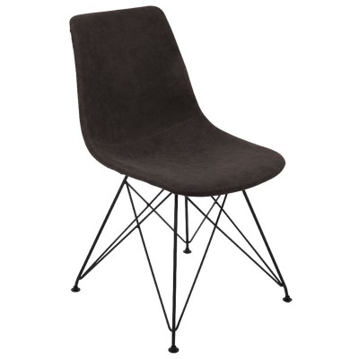 ΣΕΤ PANTON Καρέκλα Μέταλλο Βαφή Μαύρη, PU Vintage Black 43x57x81cm/ΕΜ777,3 ΣΕΤ PANTON Καρέκλα Μέταλλο Βαφή Μαύρη, PU Vintage Black 43x57x81cm/ΕΜ777,3
