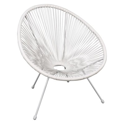 ACAPULCO Πολυθρόνα Μέταλλο Βαφή Άσπρο, Rattan Άσπρο 70x69x81cm/Ε245,Α1