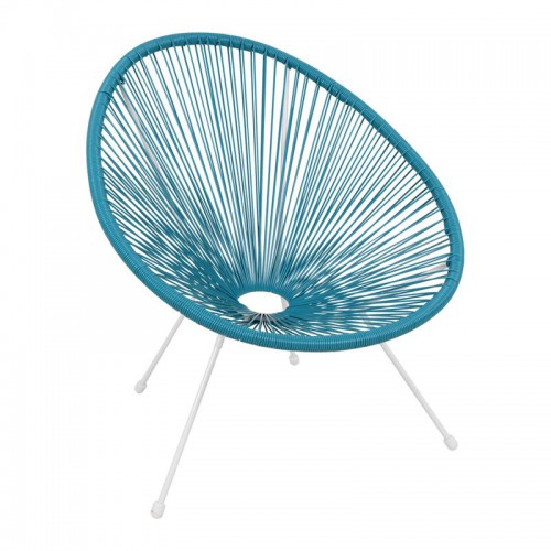 ACAPULCO Πολυθρόνα Μέταλλο Βαφή Άσπρο, Rattan Μπλε 73x76x89cm/Ε245,Α3 Εξωτερικού Χώρου ACAPULCO Πολυθρόνα Μέταλλο Βαφή Άσπρο, Rattan Μπλε 73x76x89cm/Ε245,Α3 Εξωτερικού Χώρου