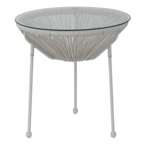ACAPULCO Τραπεζάκι Μέταλλο Βαφή Άσπρο, Rattan Άσπρο Φ50x50cm/Ε246,Α1 ACAPULCO Τραπεζάκι Μέταλλο Βαφή Άσπρο, Rattan Άσπρο Φ50x50cm/Ε246,Α1